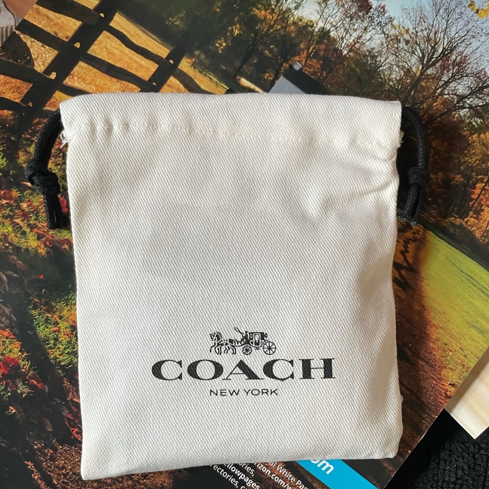 Brand new coach rose gold earring and necklace set